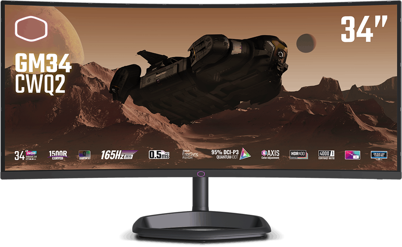 Refurbished Cooler Master GM34-CWQ2 Zwart Gaming Monitor Refurbished Cooler Master GM34-CWQ2 Zwart Gaming Monitor